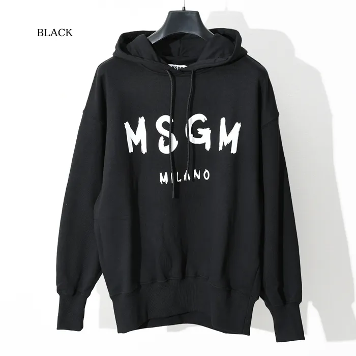 MSGM  |Long Sleeves Plain Cotton Medium Puff Sleeves Logo