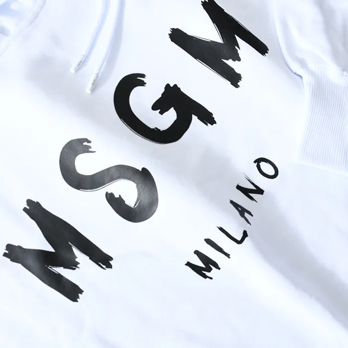 MSGM  |Long Sleeves Plain Cotton Medium Puff Sleeves Logo