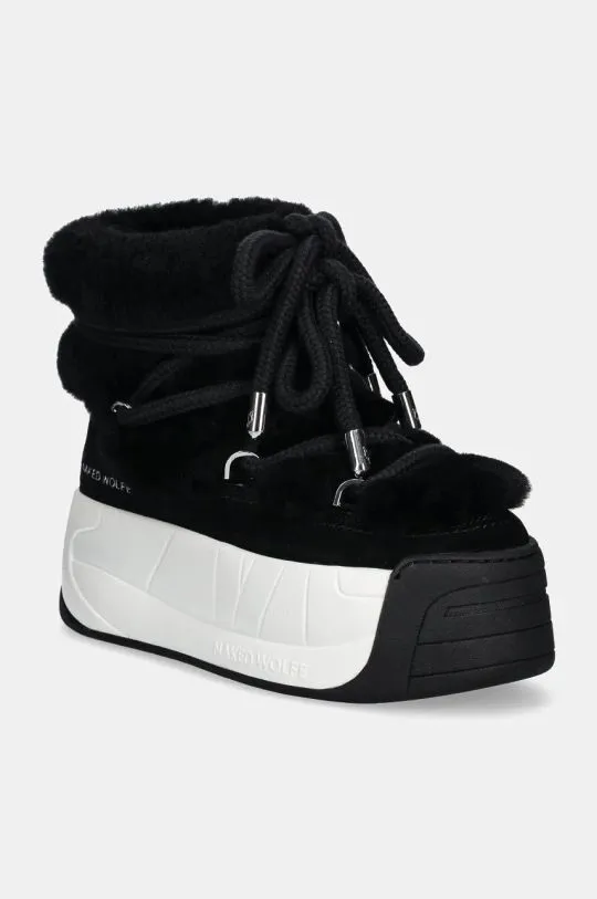 Naked Wolfe woollen snow boots Darling black color Darling Black Cow Suede