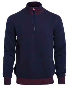 Navy and Red Undertone Quarter Zip