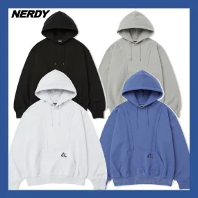 NERDY  |Unisex Street Style Long Sleeves Logo Hoodies