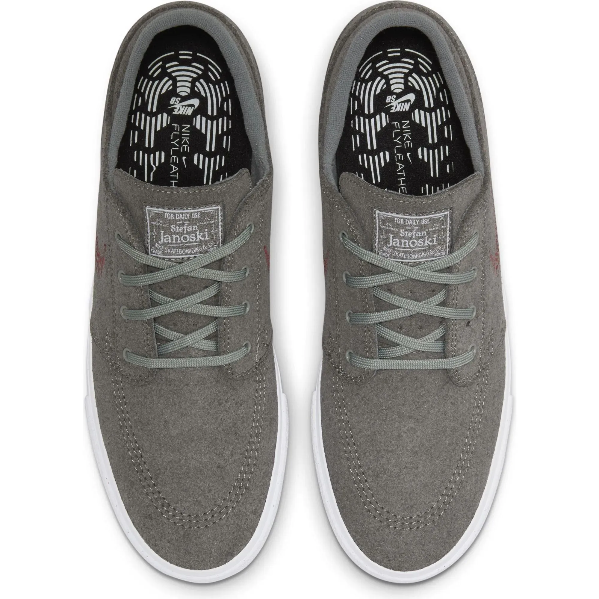 Nike SB Zoom Stefan Janoski FL RM Skate Shoes - Tumbled Grey/University Red-Tumbled Grey