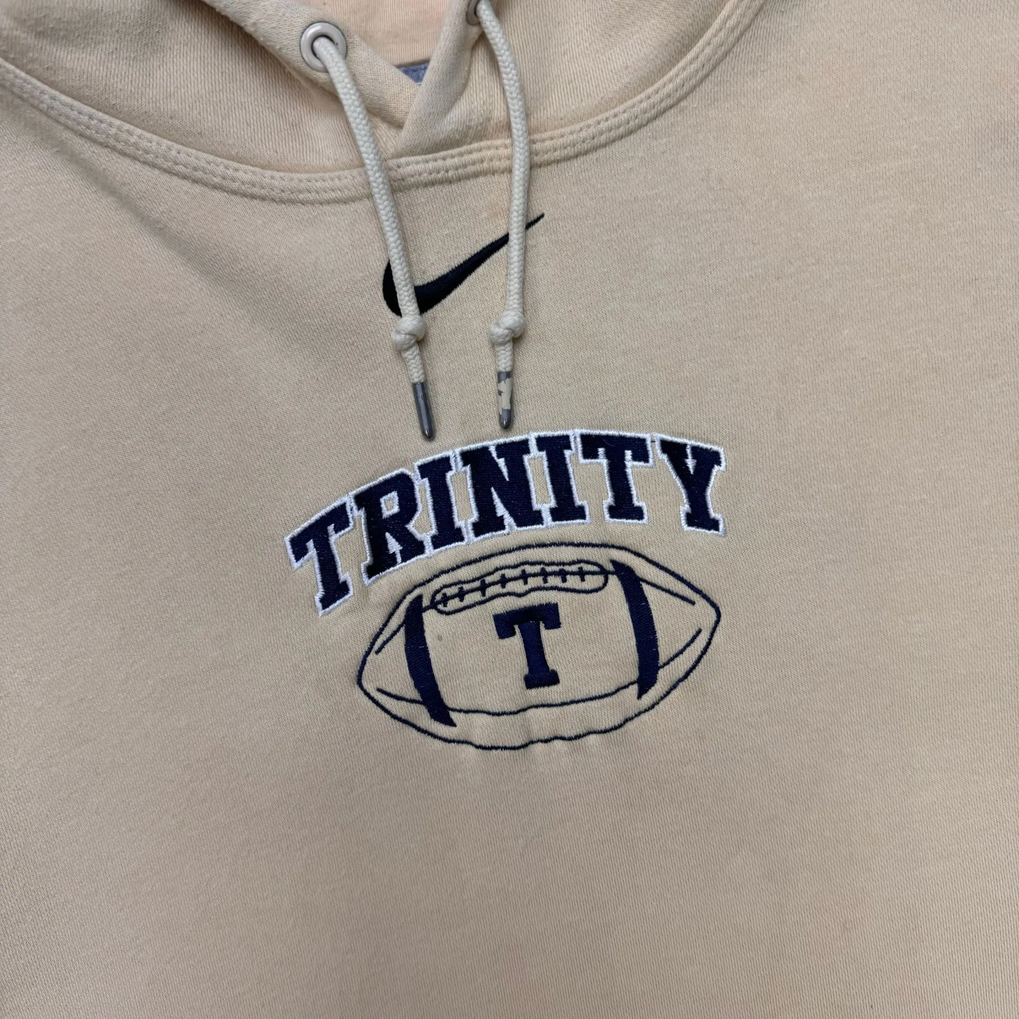 Nike Trinity Football Embroidered Pullover Hoodie Beige