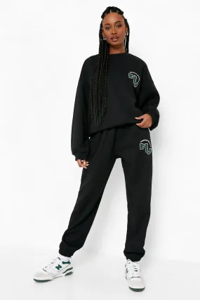 Ny Embroidery Patch Sweater Tracksuit