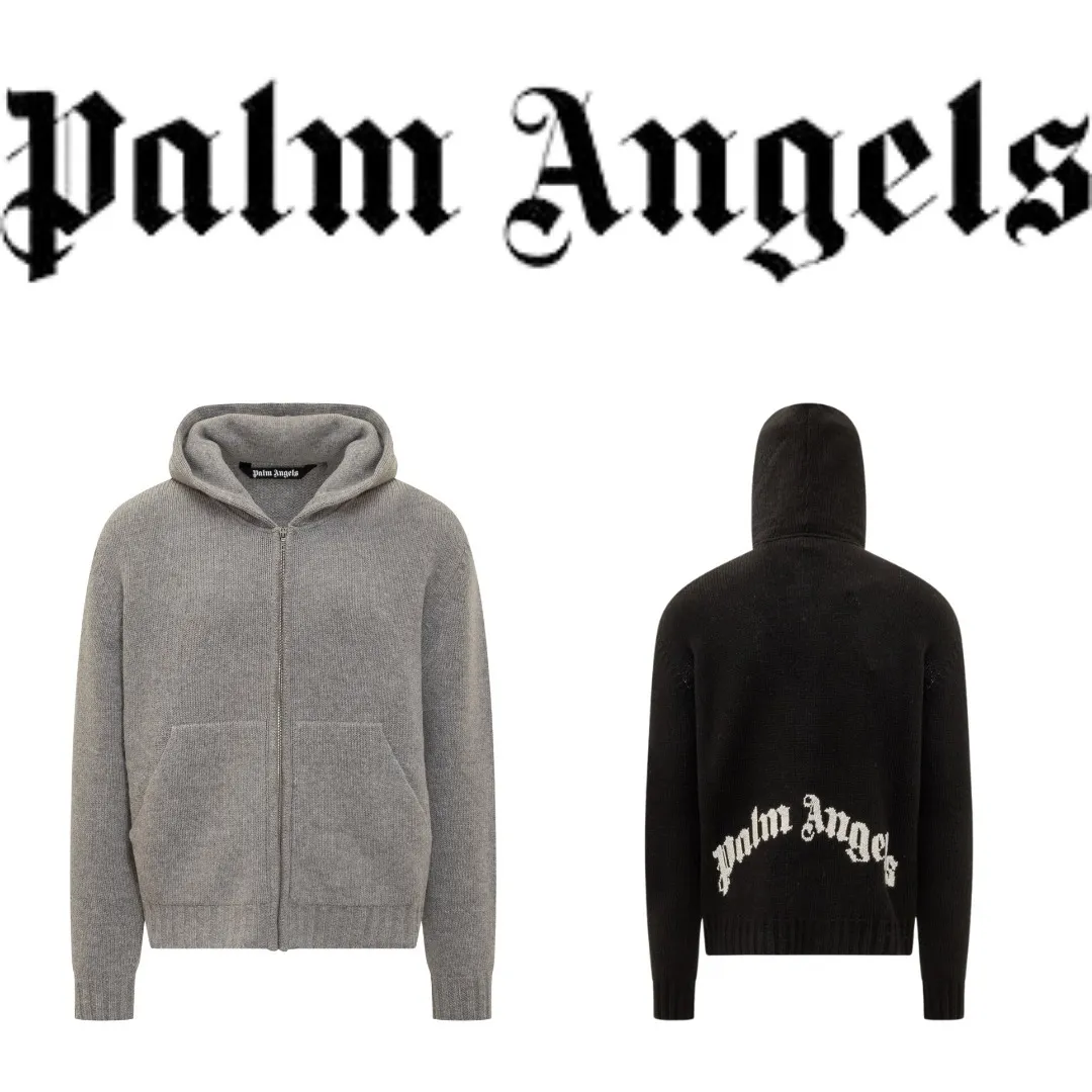 Palm Angels  |Wool Sweat Street Style Long Sleeves Logo Hoodies