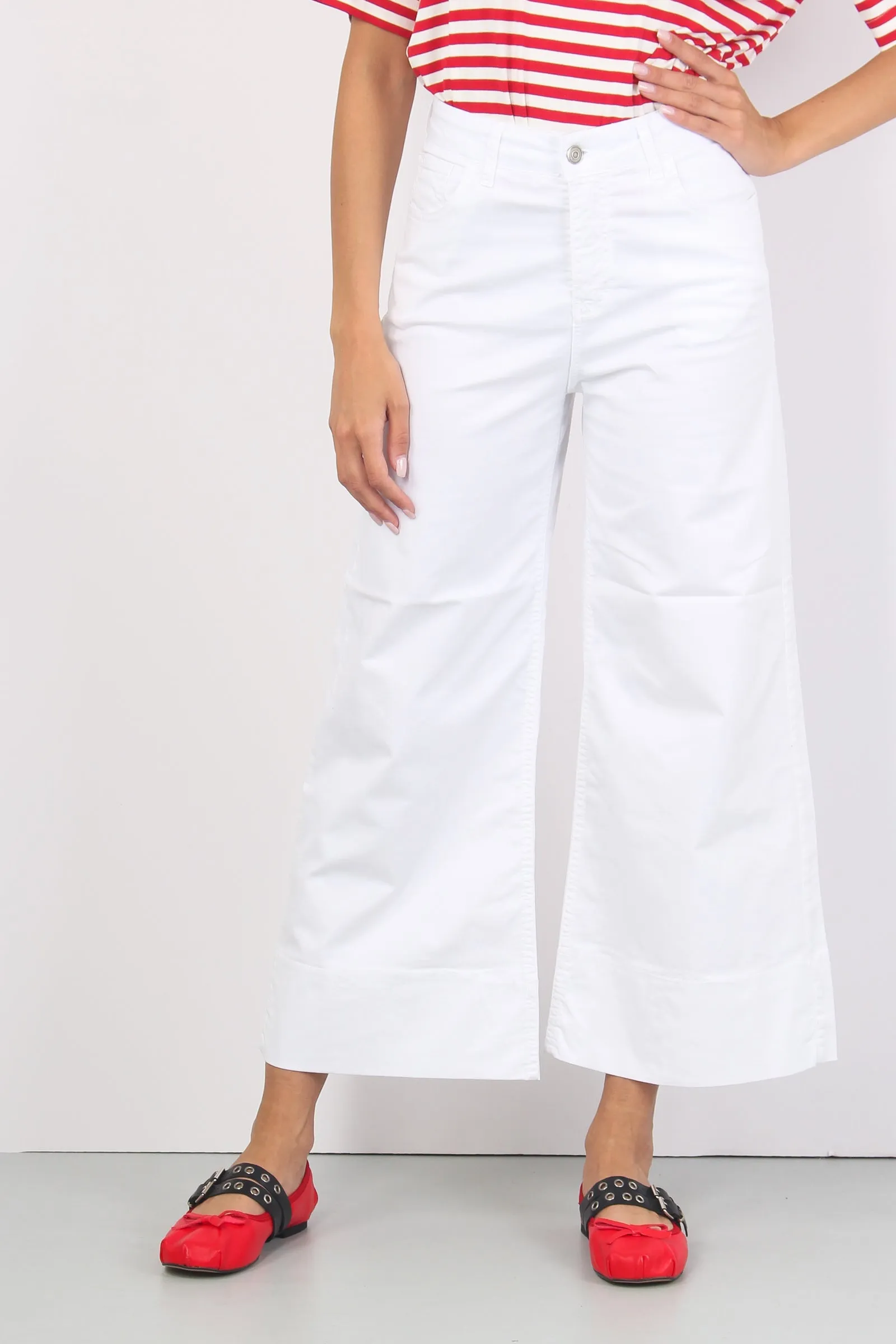 Pantalone Risvolto Bull Bianco