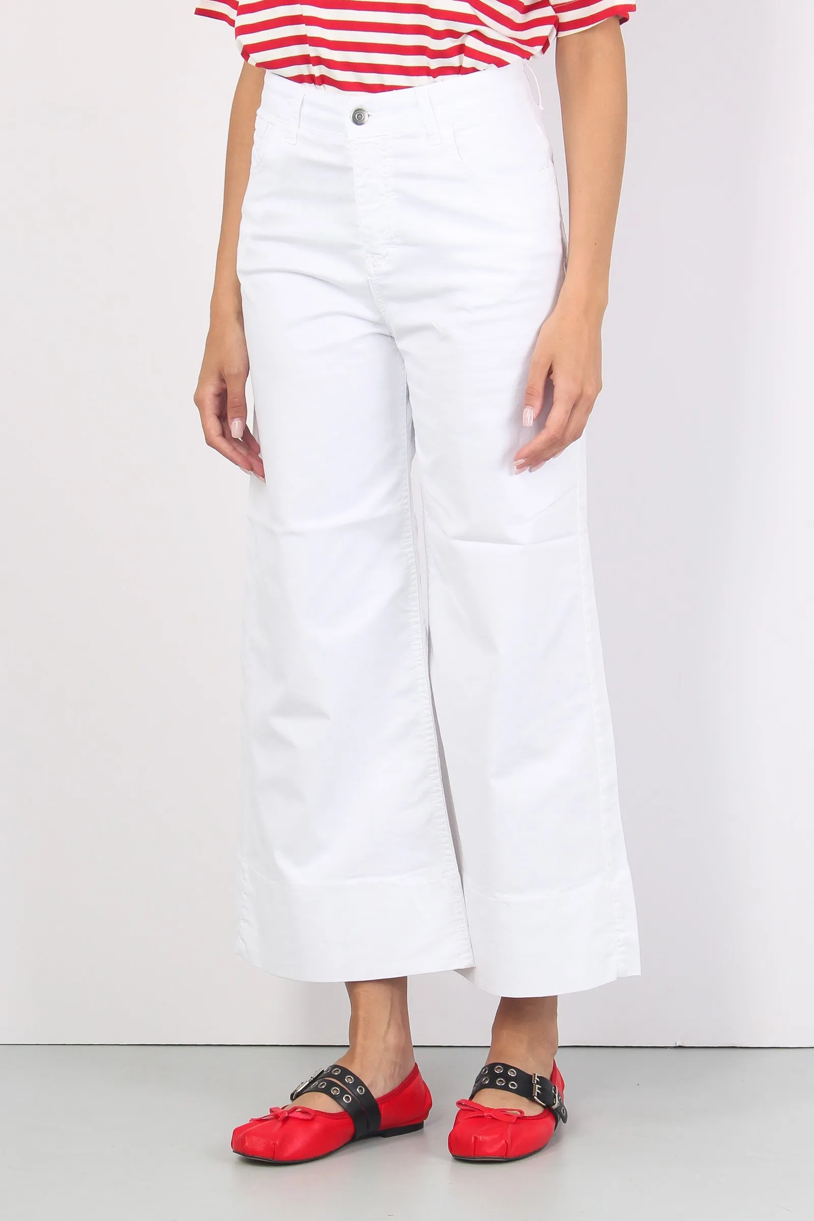 Pantalone Risvolto Bull Bianco