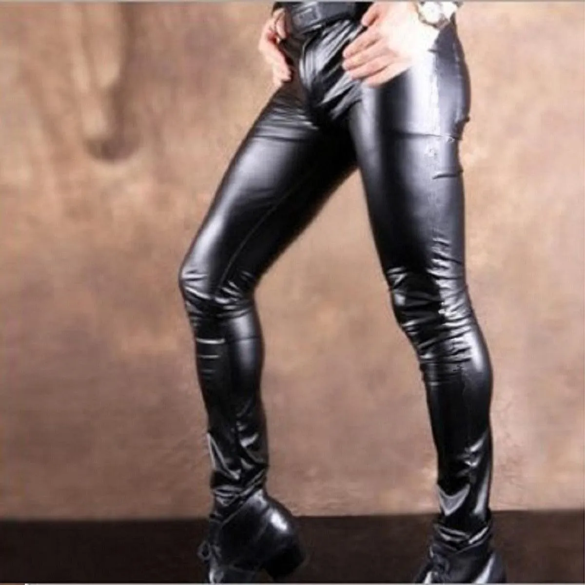 Punk Style Faux Leather Pencil Pants - Featuring Matte PU Material for a Sleek and Skinny Fit Look