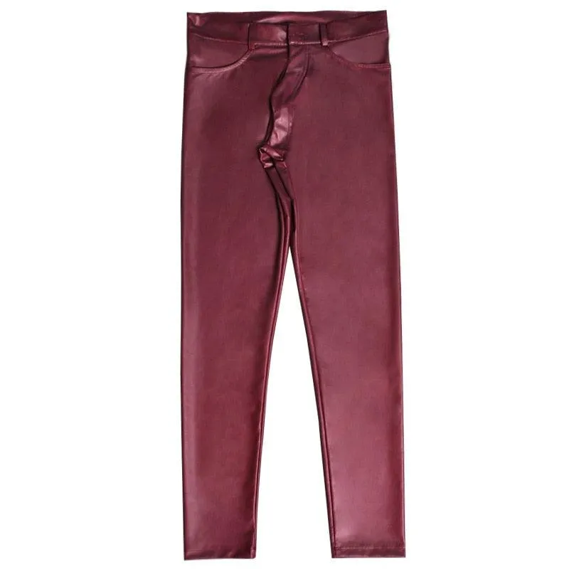 Punk Style Faux Leather Pencil Pants - Featuring Matte PU Material for a Sleek and Skinny Fit Look