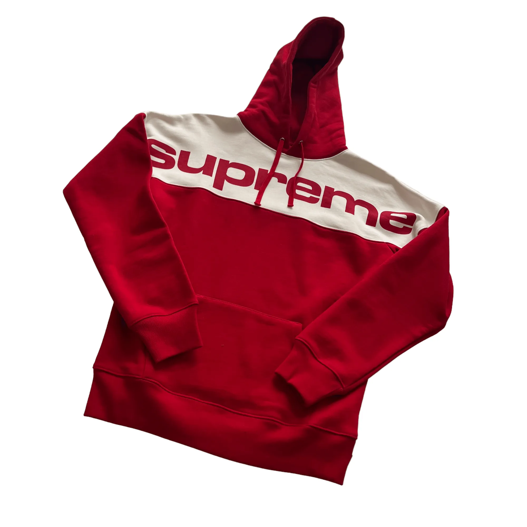 Red Supreme Blocked Hoodie - Small