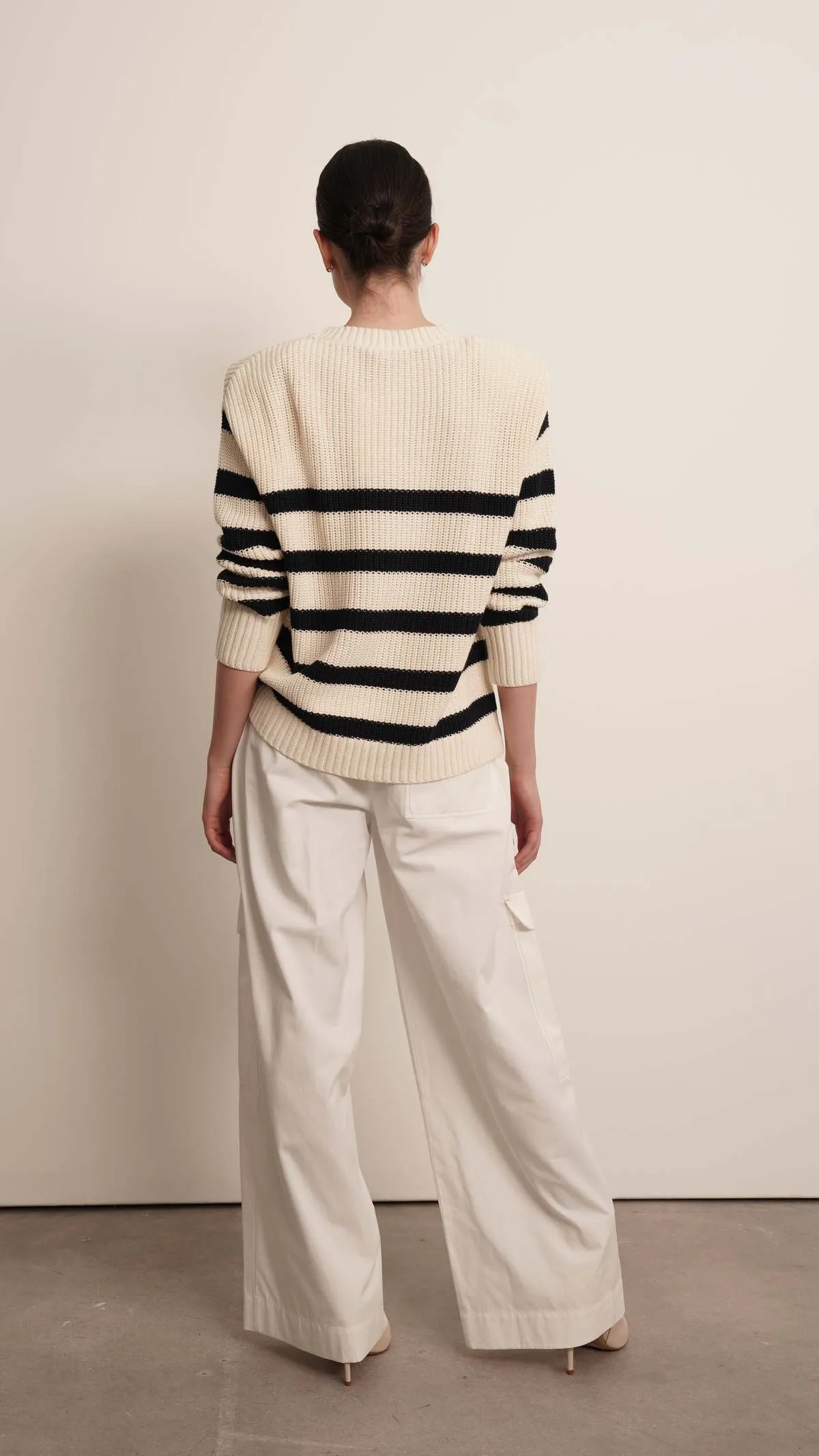 Rene Cotton Sweater - Navy Stripes