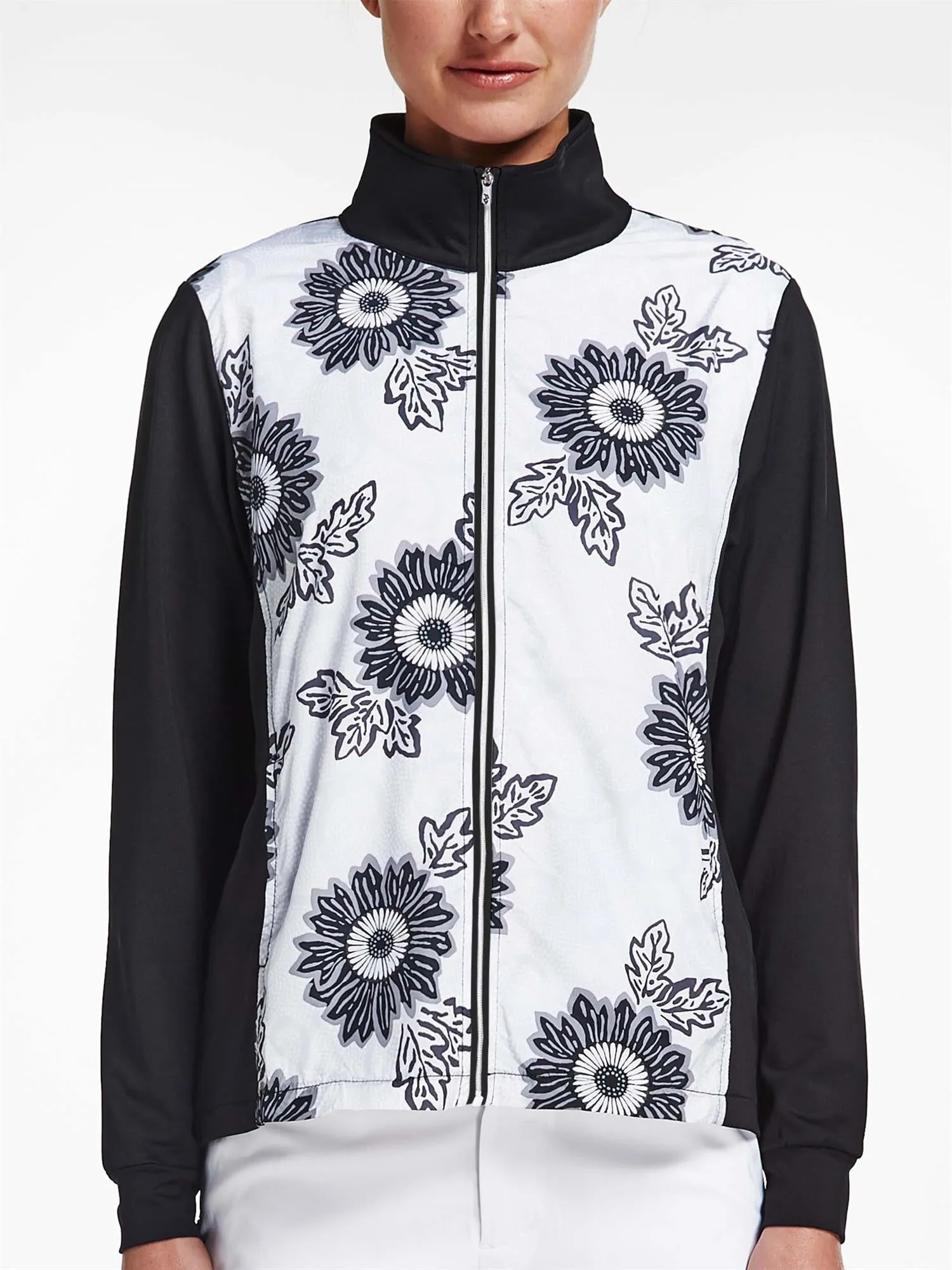 Rohnisch Ladies Swing Golf Jacket Black Maasai Flower