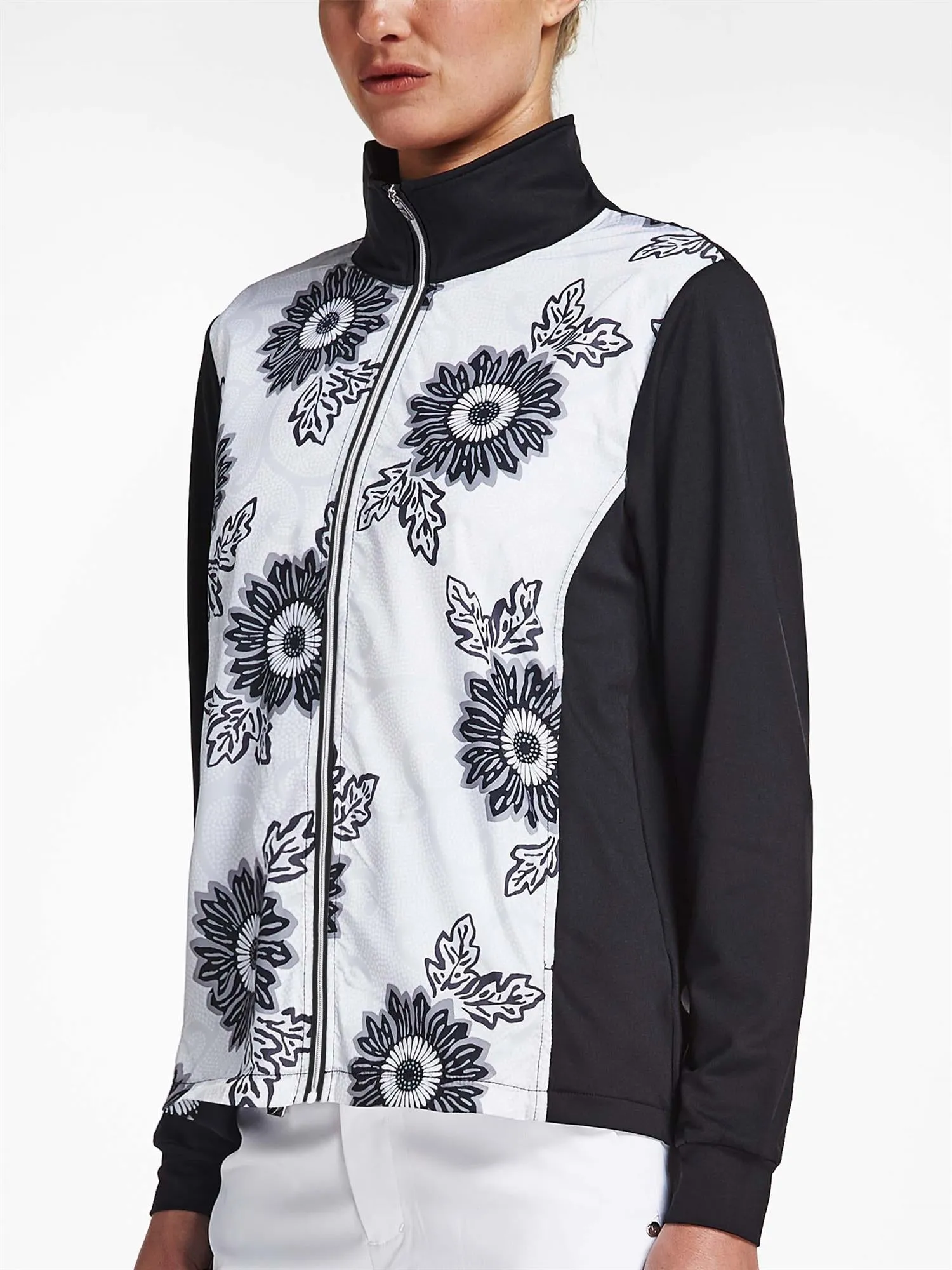 Rohnisch Ladies Swing Golf Jacket Black Maasai Flower