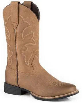 Roper Men's Monterey Crazy Horse Oiled Leather Performance Western Boot - Square Toe