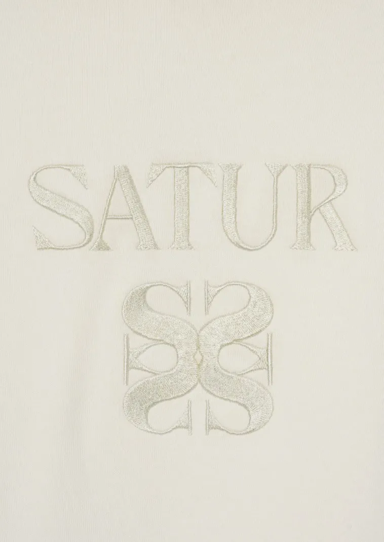 SATUR  |Unisex Street Style Logo Hoodies