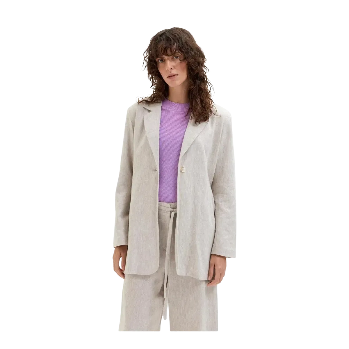 Selected Femme Vienna Relaxed Fit Linen Blend Blazer