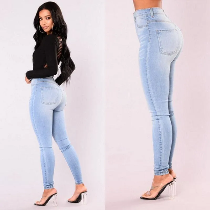 Sexy Jeans Women Denim Skinny Pants High Waist Stretch Lady Jeans Push Up