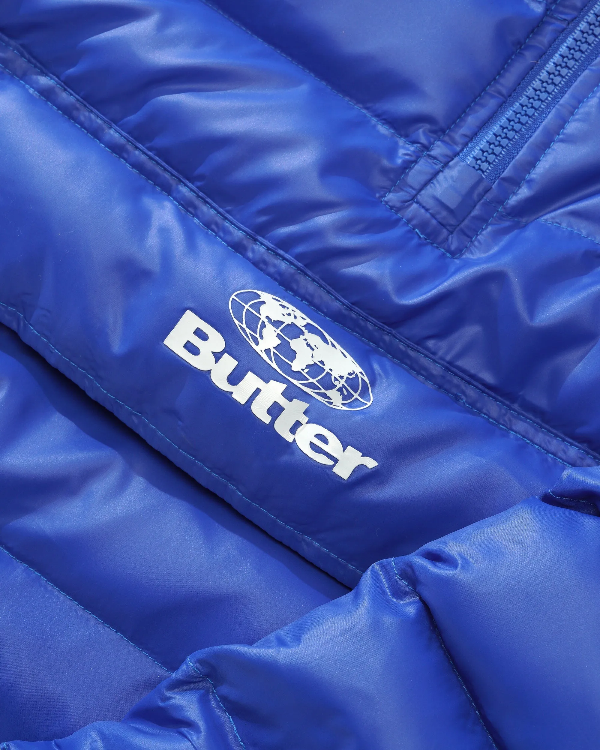 Shiny Anorak Puffer Jacket, Royal Blue