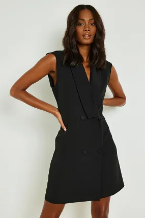 Sleeveless Double Breasted Blazer Dress