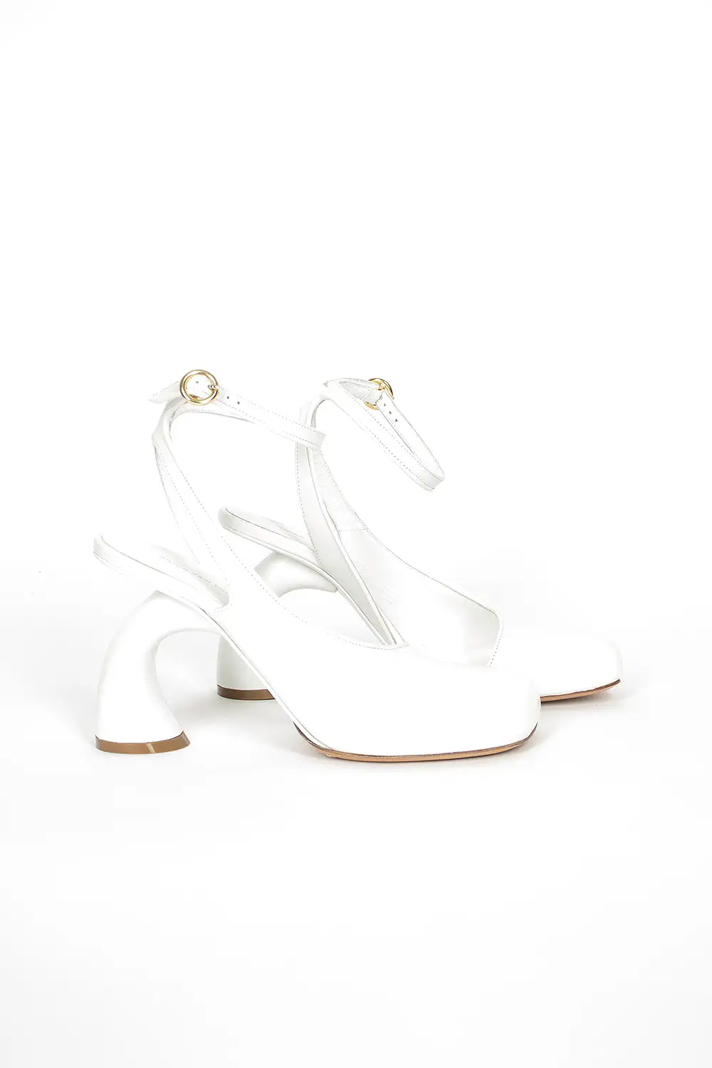 Square Toe Heel White