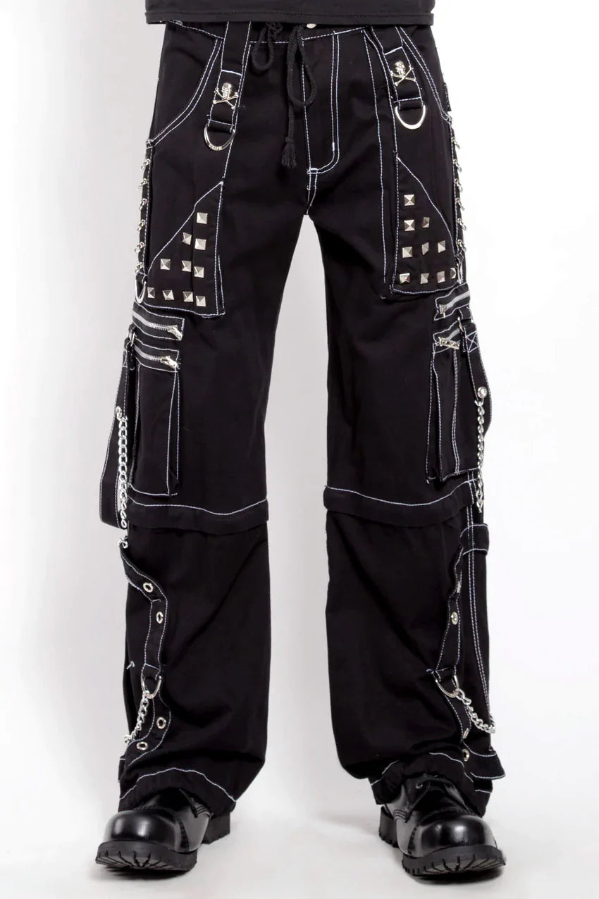 Step Chain Pant Blk w/wht stitc