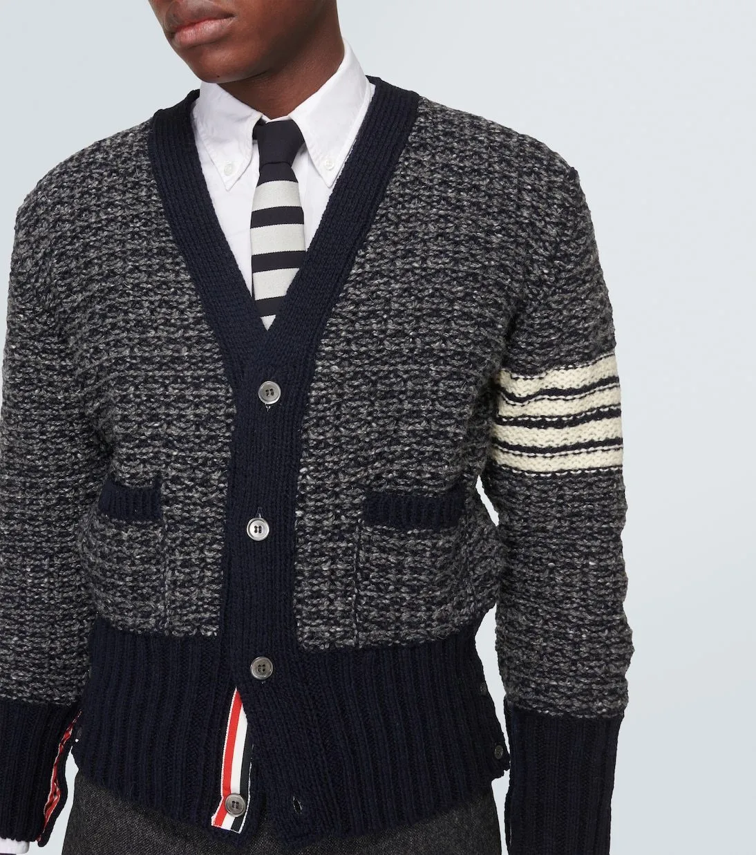 THOM BROWNE  |Stripes Wool Designers Cardigans