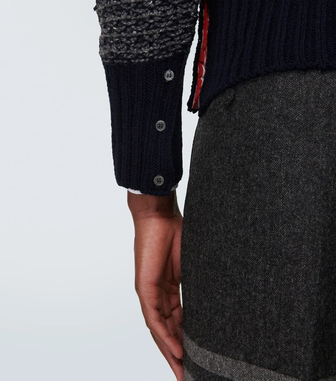 THOM BROWNE  |Stripes Wool Designers Cardigans