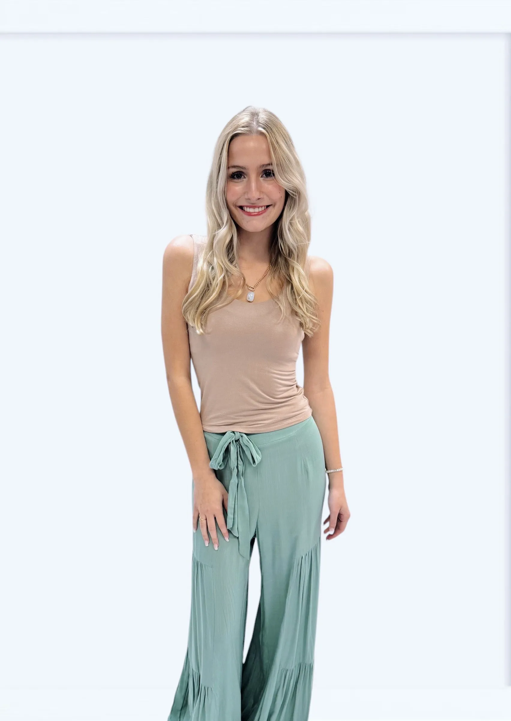 Tie Wide Leg Pants