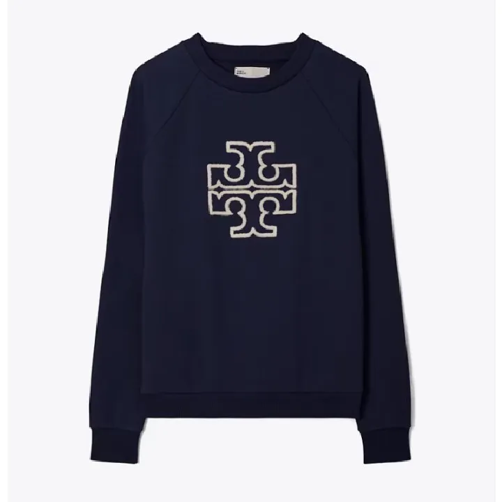 Tory Burch  |Crew Neck Long Sleeves Plain Cotton Logo