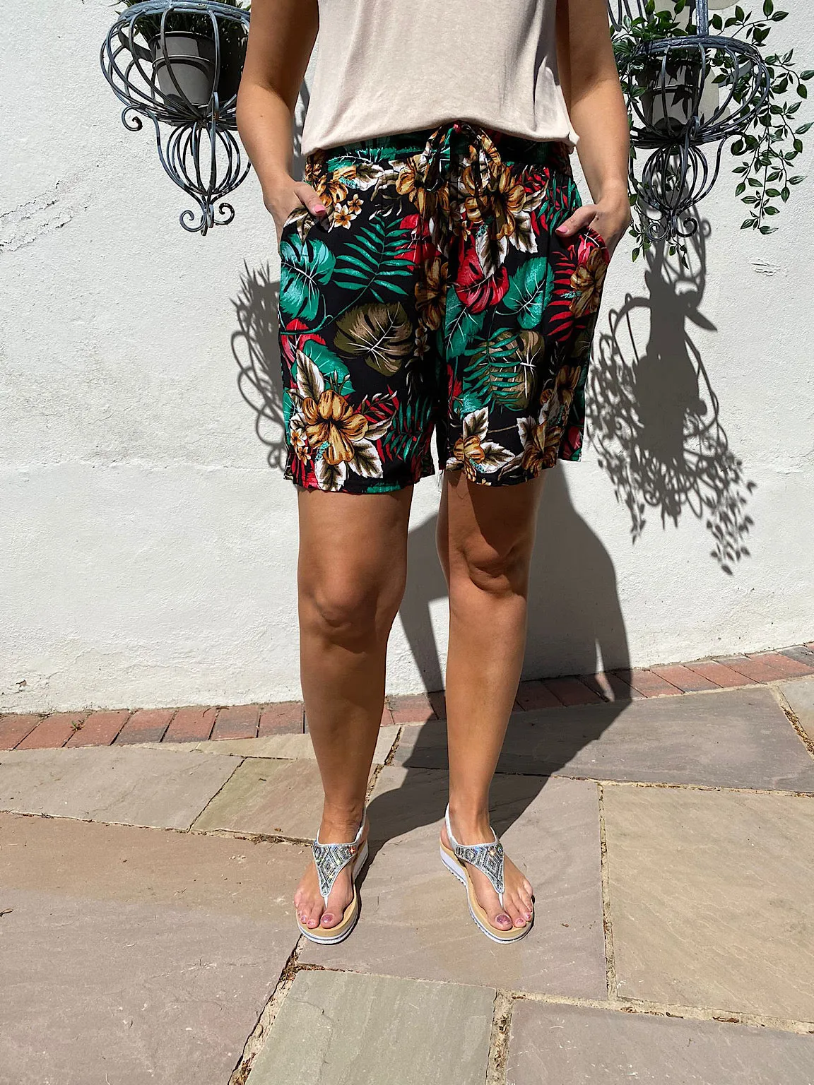 Tropical Print Flow Shorts