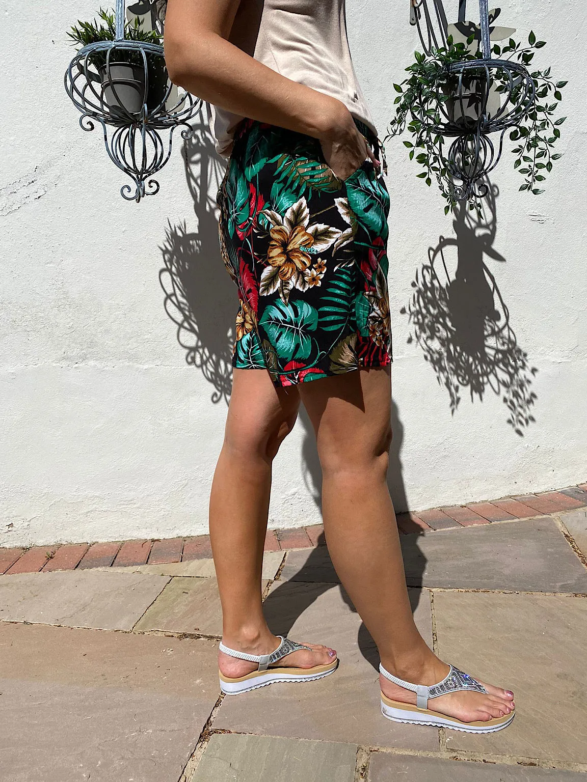 Tropical Print Flow Shorts