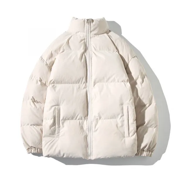 Unisex puffer jacket with high collar