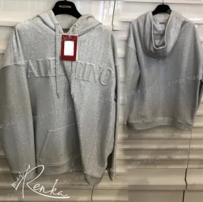 VALENTINO  |Sweat Street Style Plain Cotton Logo Luxury Outlet Hoodies