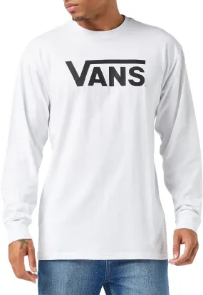 VANS Classic Crew Neck Long Sleeve T-Shirt White/Black