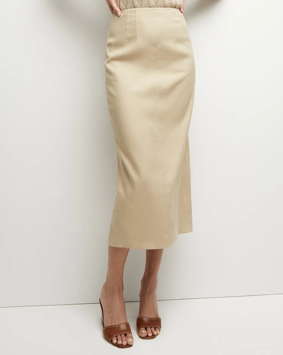 Veronica Beard Kimpton Skirt in Stone Khaki