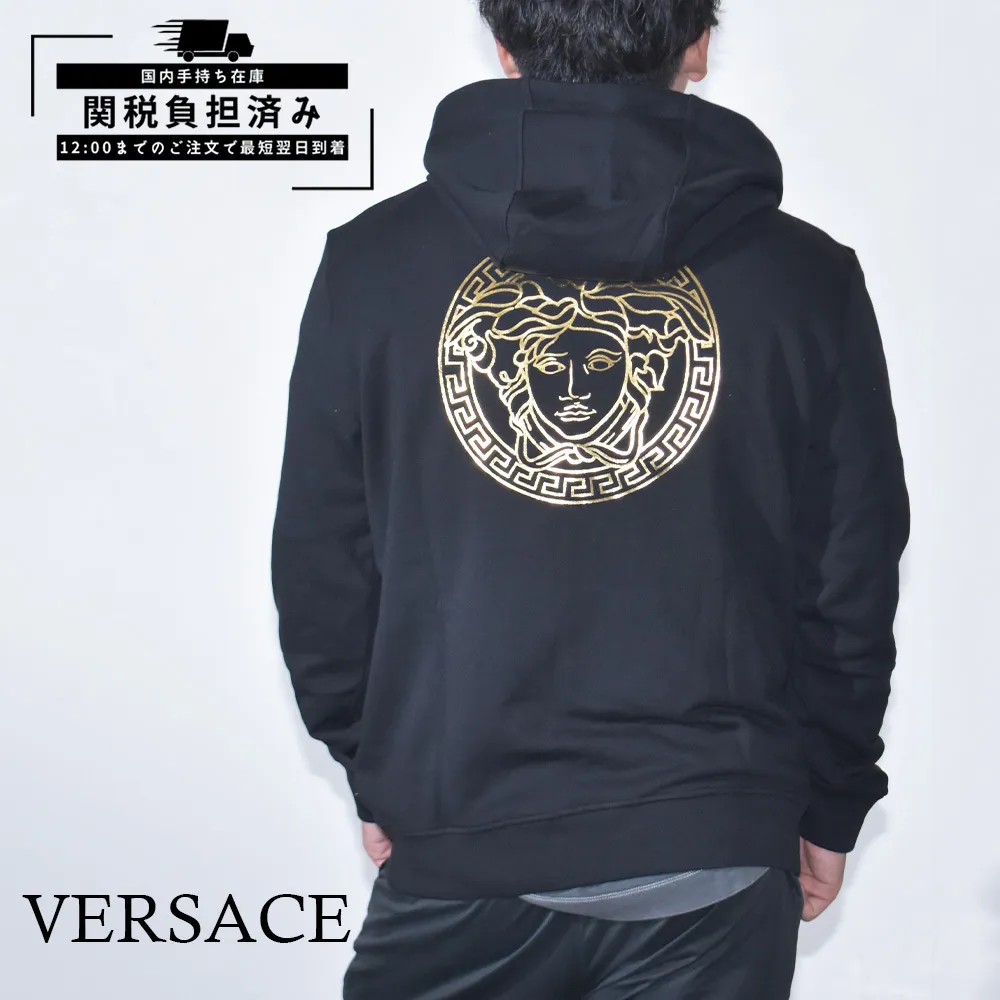 VERSACE  |Street Style Long Sleeves Logo Luxury Hoodies