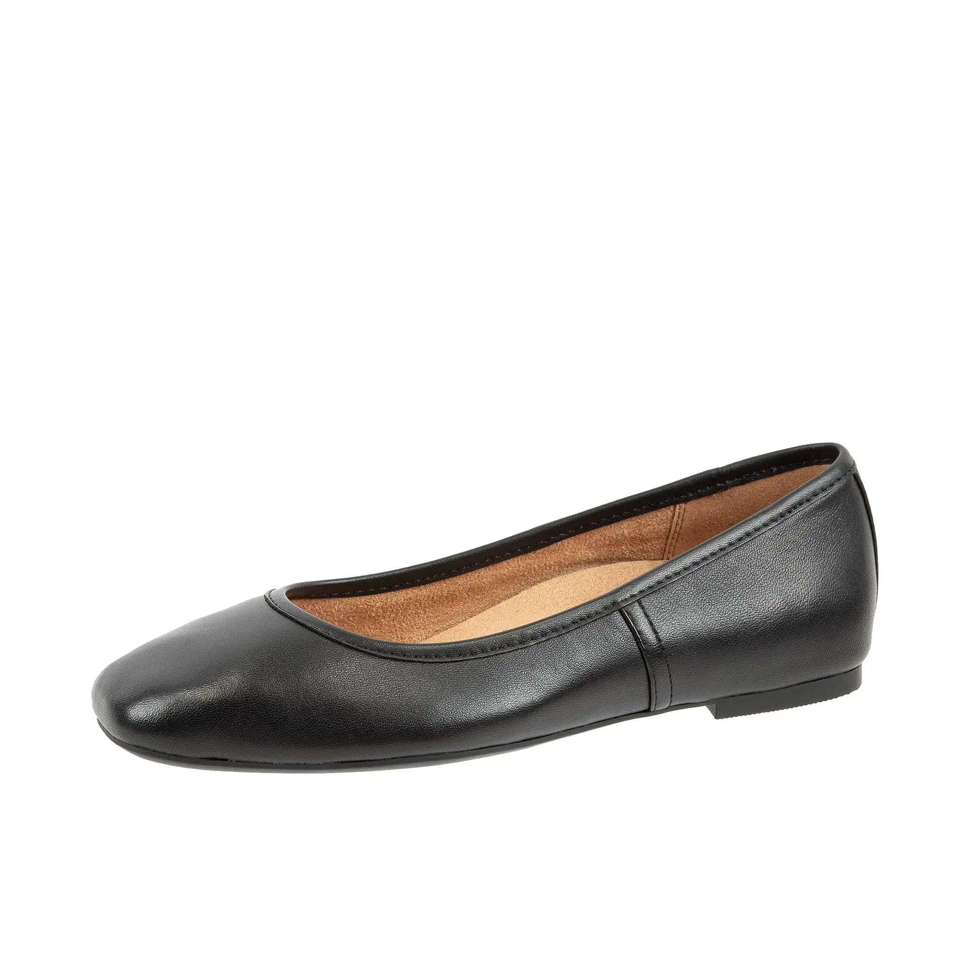 Vionic Womens Orinda Square Toe Ballet Flat Black