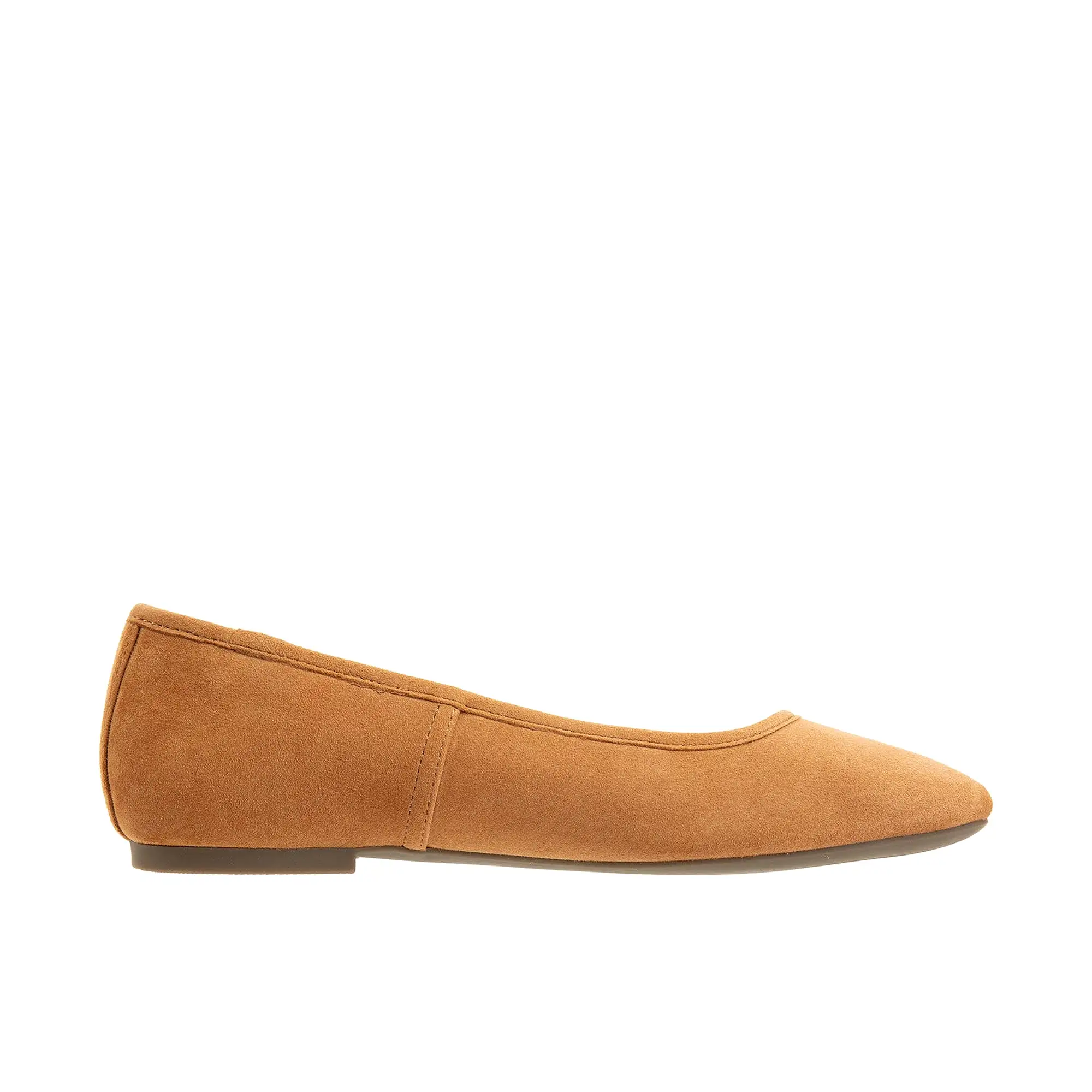 Vionic Womens Orinda Square Toe Ballet Flat Camel