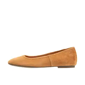 Vionic Womens Orinda Square Toe Ballet Flat Camel