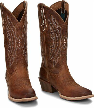 Women's Rein Square Toe Western Boot in Waxy Tan