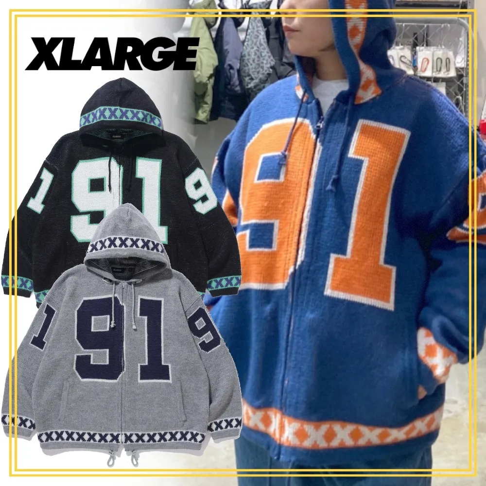 X-Large  |Unisex Street Style Plain Logo Hoodies