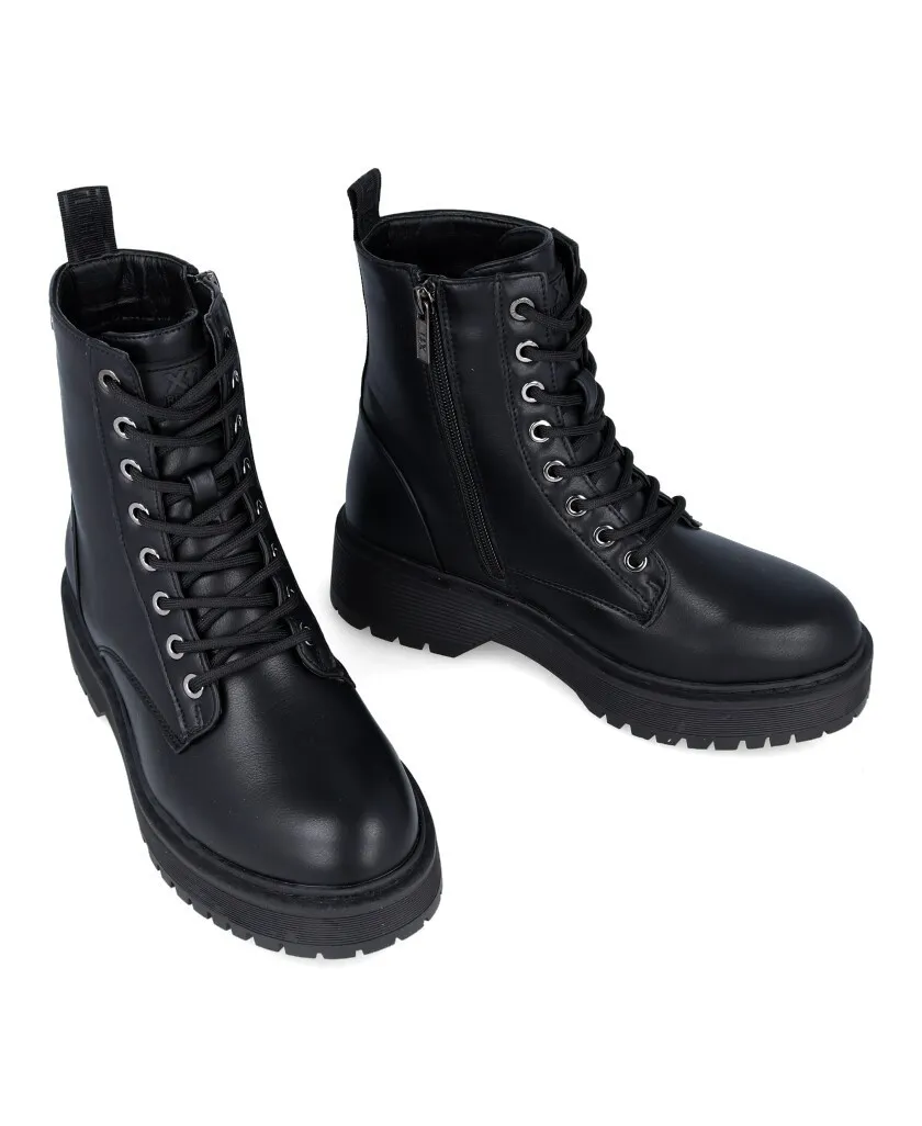 Xti 142128 Women's black military ankle boots