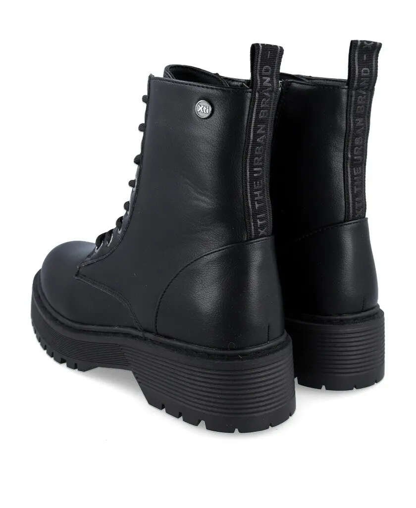 Xti 142128 Women's black military ankle boots