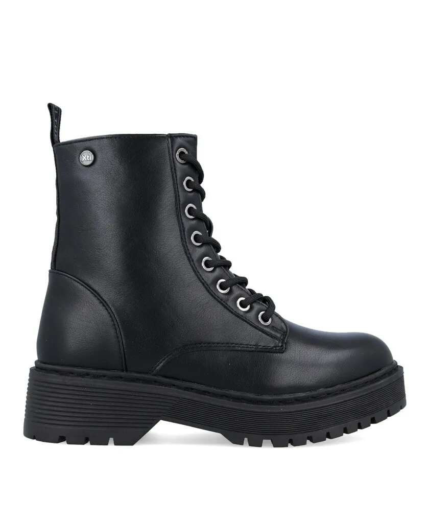 Xti 142128 Women's black military ankle boots