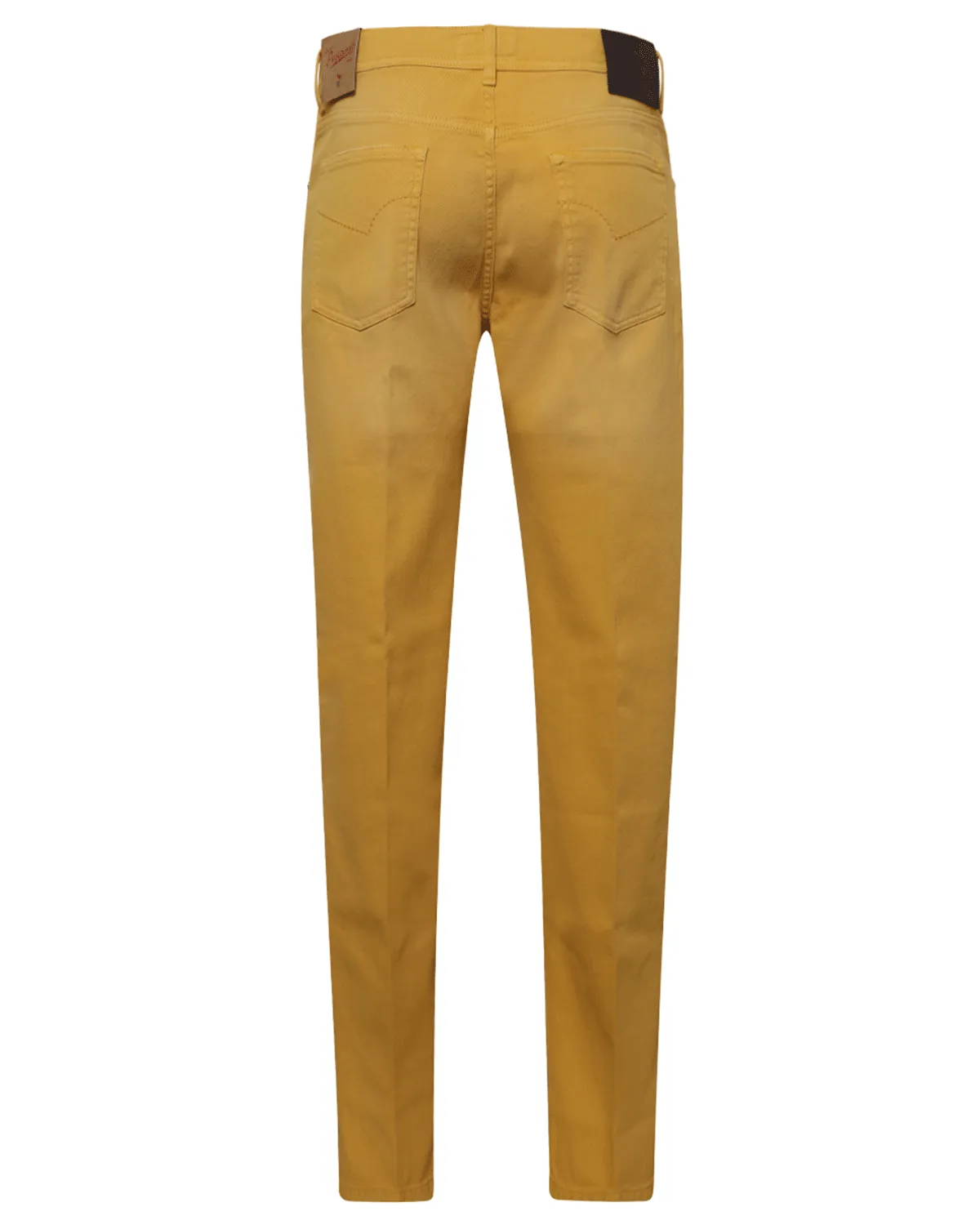 Yellow Distressed Bull Denim 5 Pocket Pant