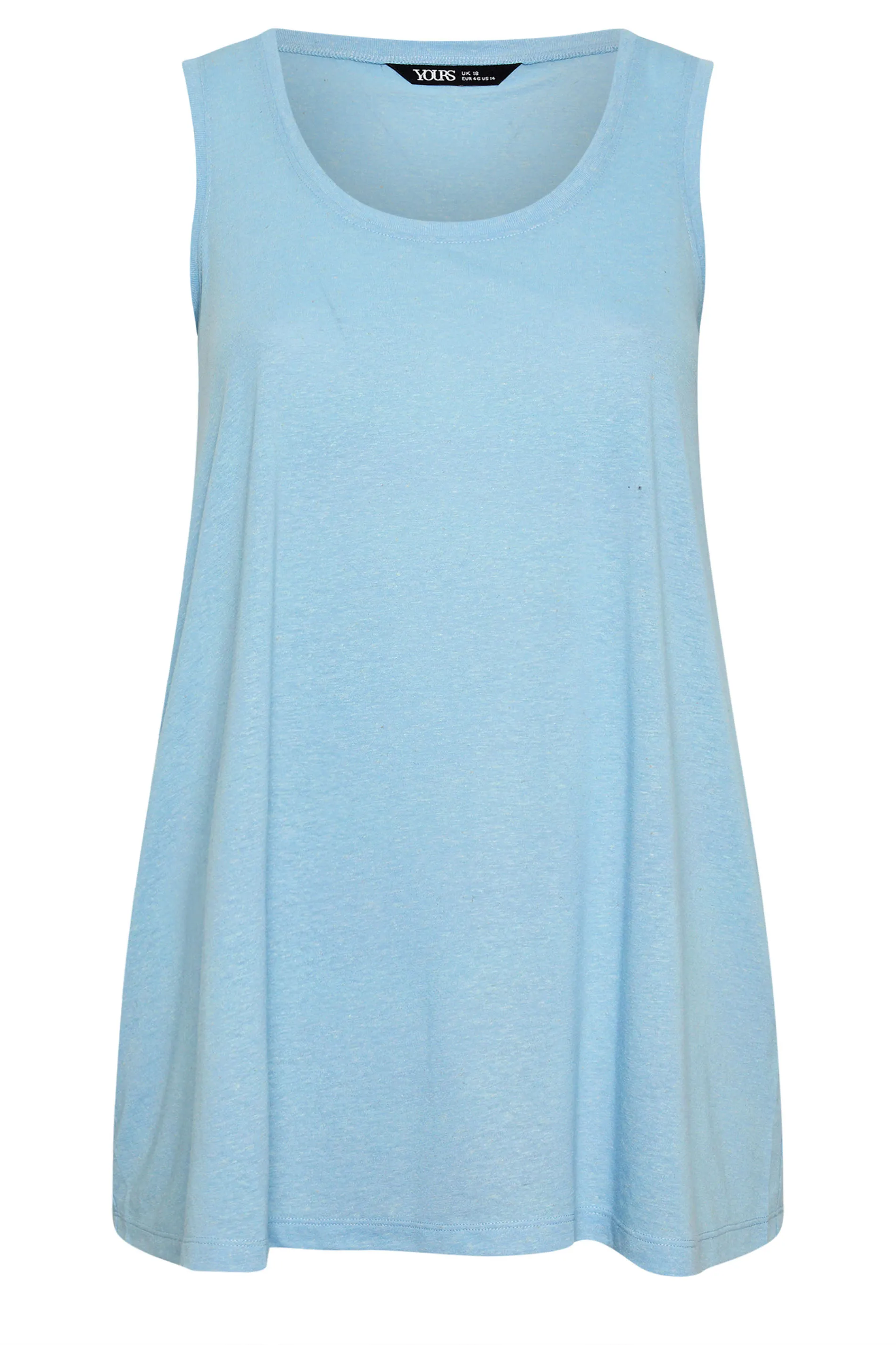 YOURS Curve Blue Linen Vest Top