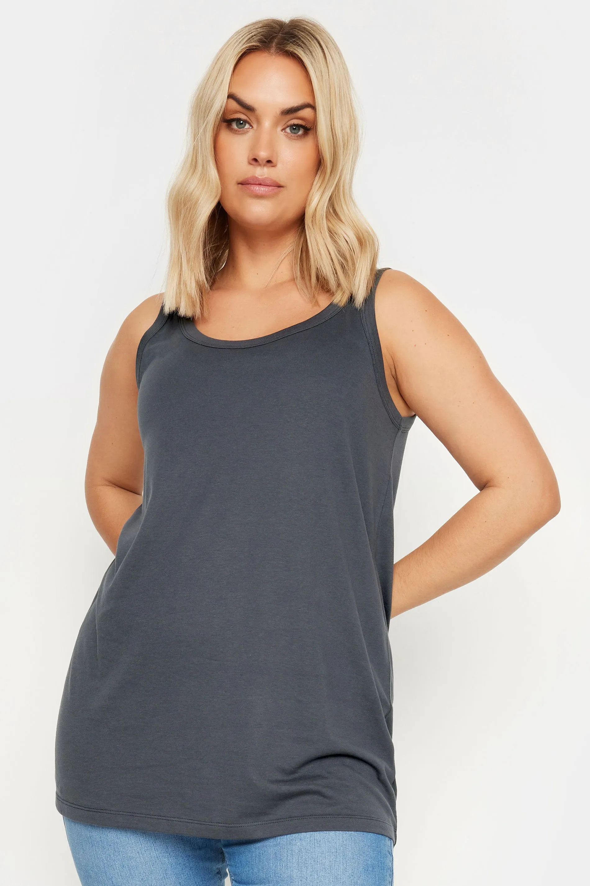 YOURS Curve Charcoal Grey Core Vest Top