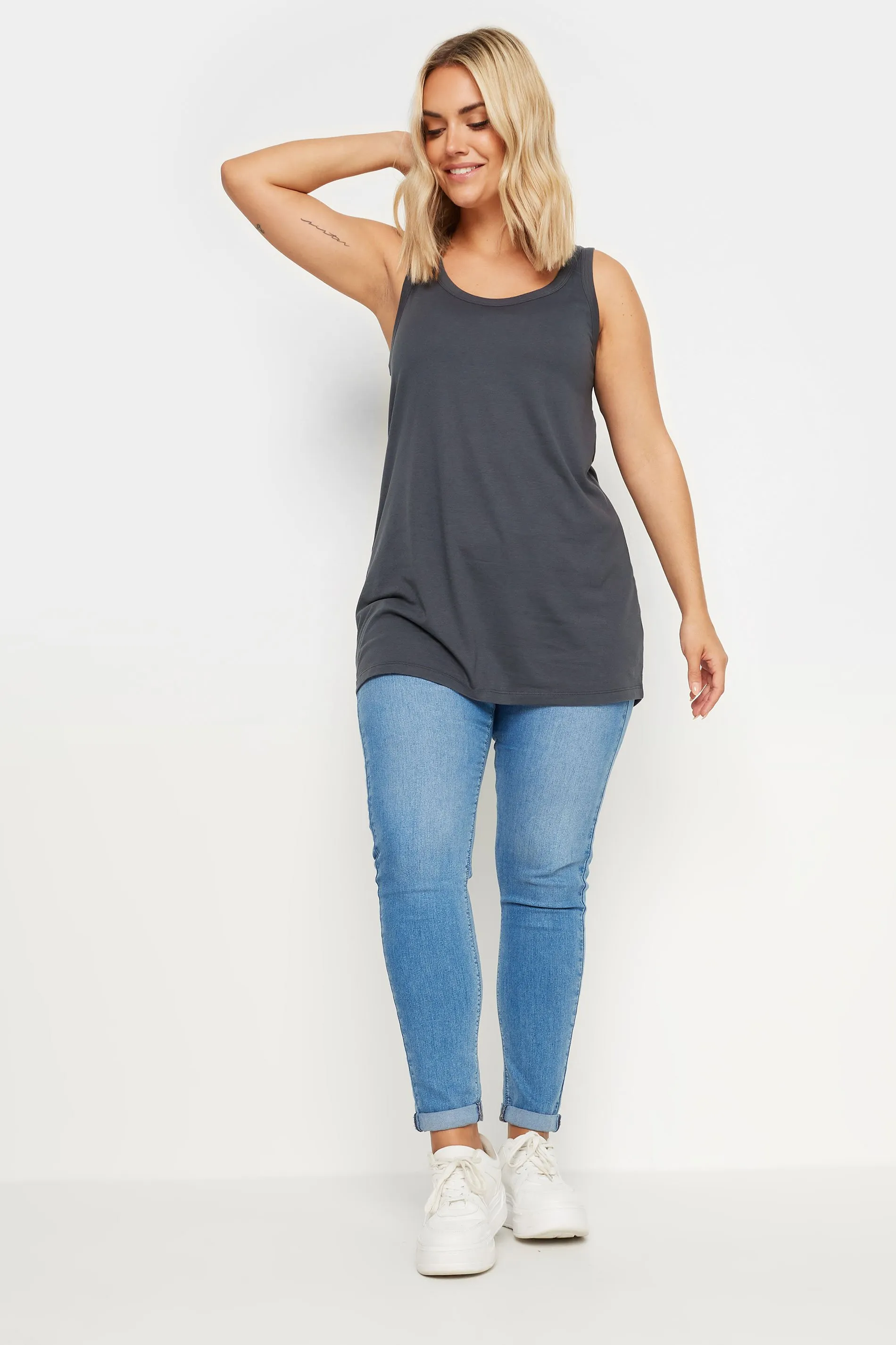 YOURS Curve Charcoal Grey Core Vest Top