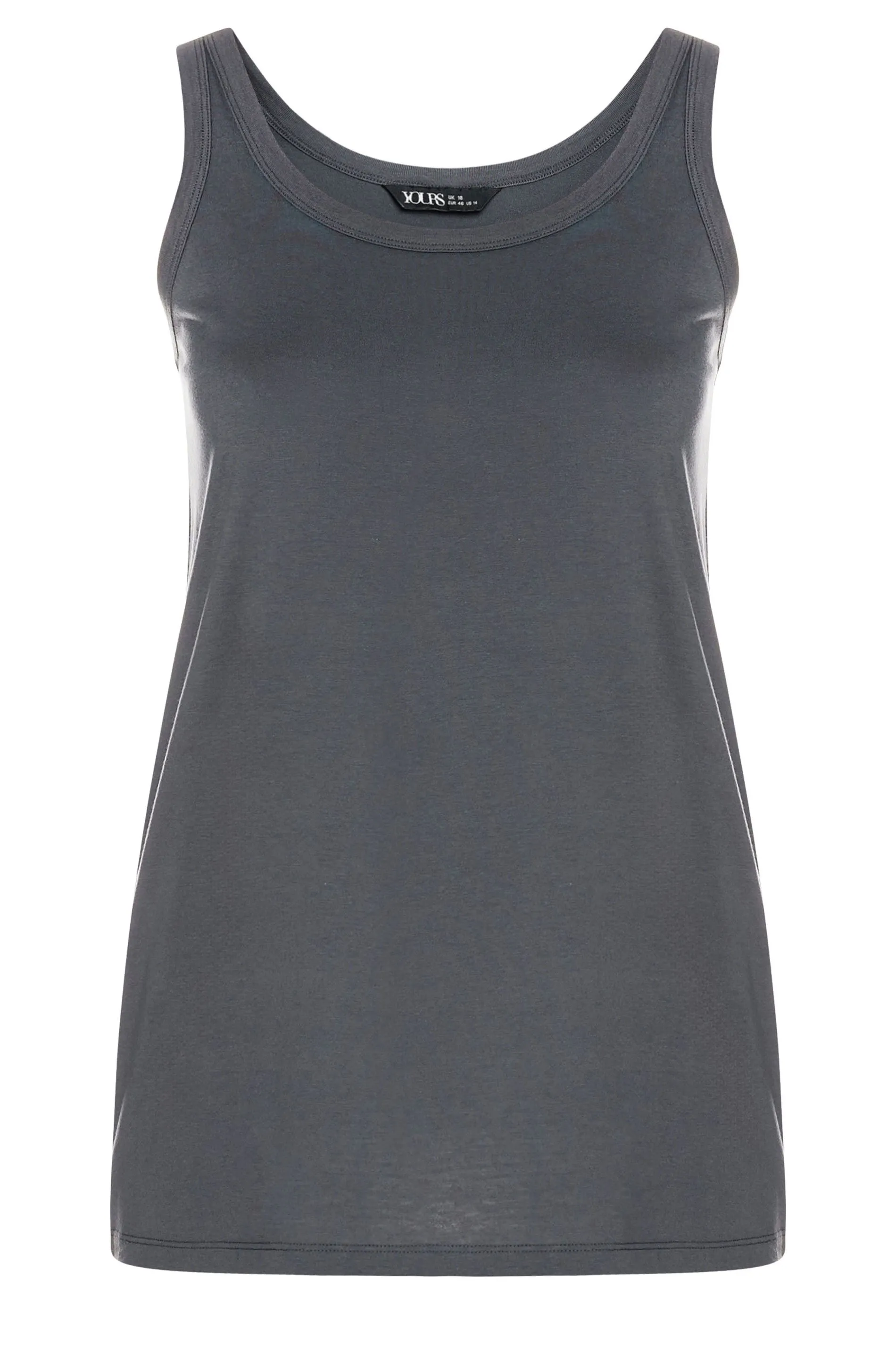 YOURS Curve Charcoal Grey Core Vest Top