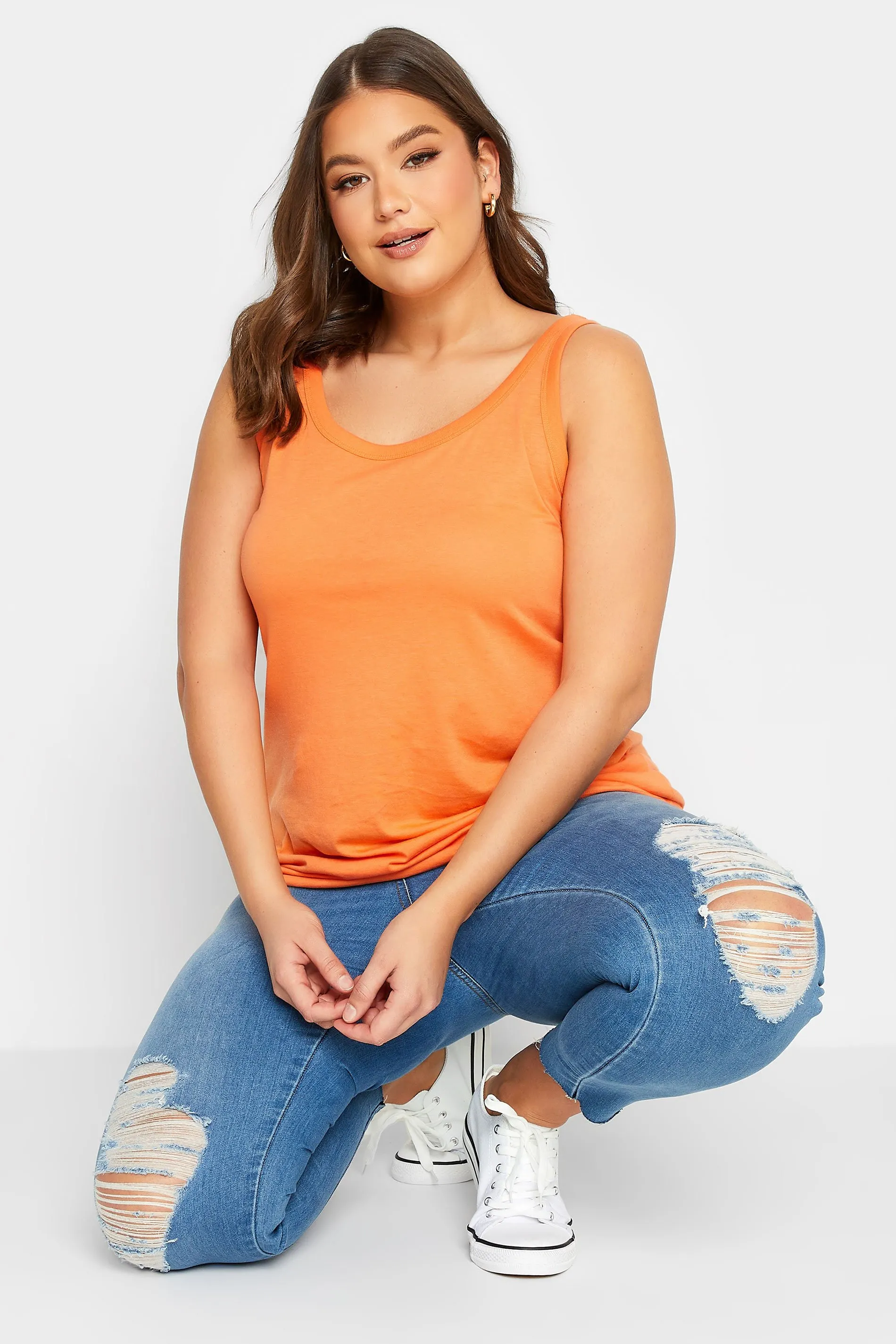 YOURS Curve Orange Basic Vest Top